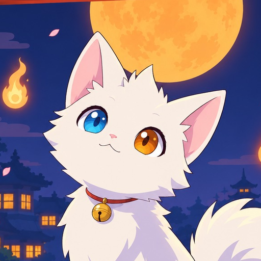 Shiro, the white fox-cat sensei